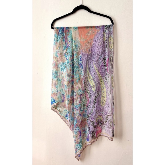 Etro Accessories - ETRO 100% Silk Scarf Made In Italy Paisley Multicolor Pastel